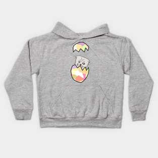 Not a Cat Popping Out of Funny Animals Easter Egg Kids Hoodie